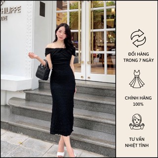 Đầm dự tiệc Body trễ vai 2 màu ( đen - be ) - T0586 Copines