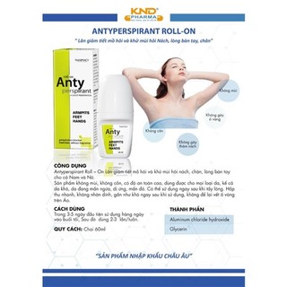 Lăn khử mùi Anty perspirant,không mùi,không gây ố vàng