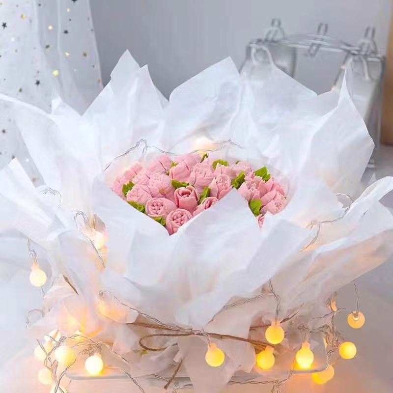 Set 20 Giấy Gói Hoa Trang Trí Viền Bánh Kem