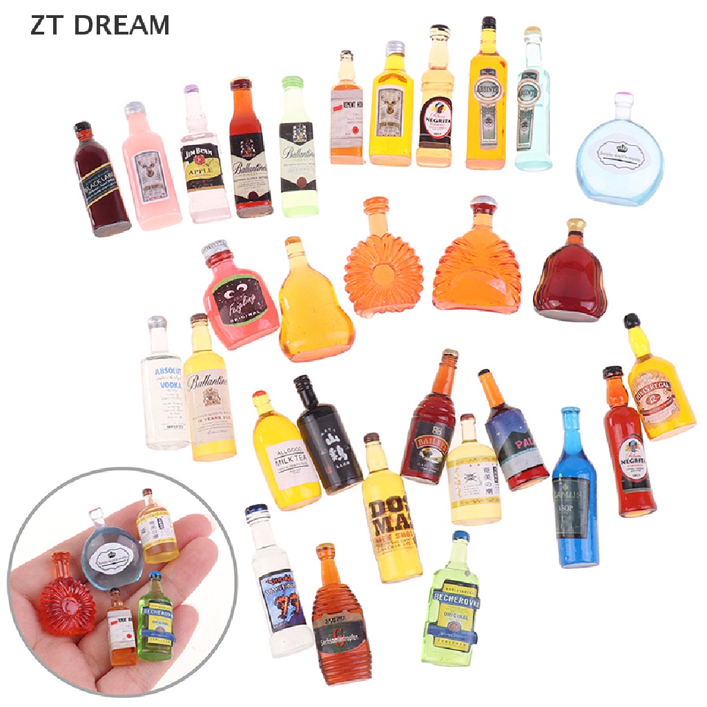 Set 4 / 5 / 10 Chai Rượu Mini Tỉ Lệ 1: 12 Dùng Để Trang Trí Nhà Búp Bê 07