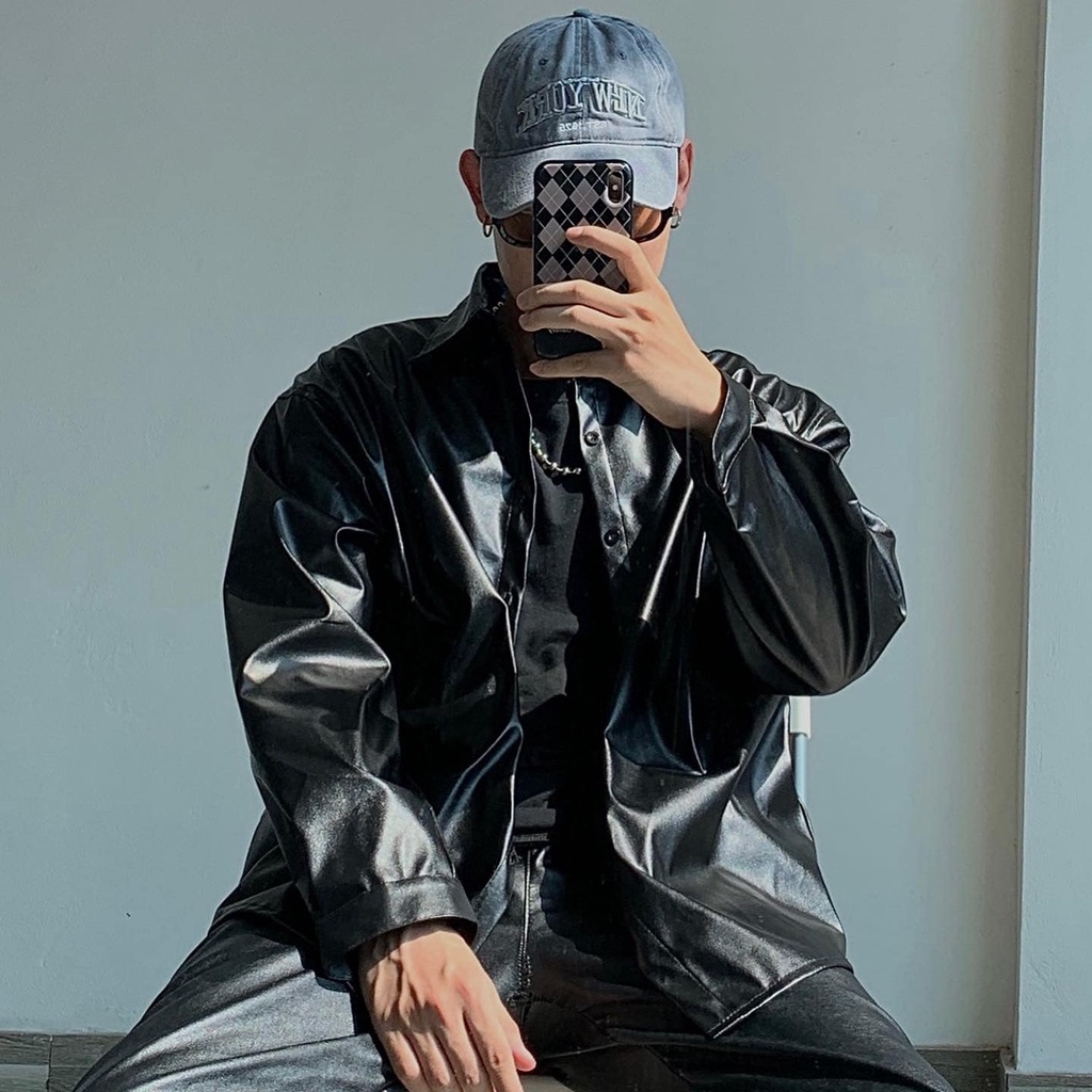 Áo sơ mi da dài tay - FAUX LEATHER SHIRT