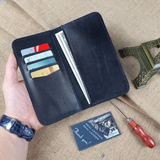 [Da thật] [Freeship] Ví dài mini cầm tay nam/nữ siêu mỏng da bò thật WL118LEA (Đen/Nâu) - 100% da bò thật, BH 3 năm
