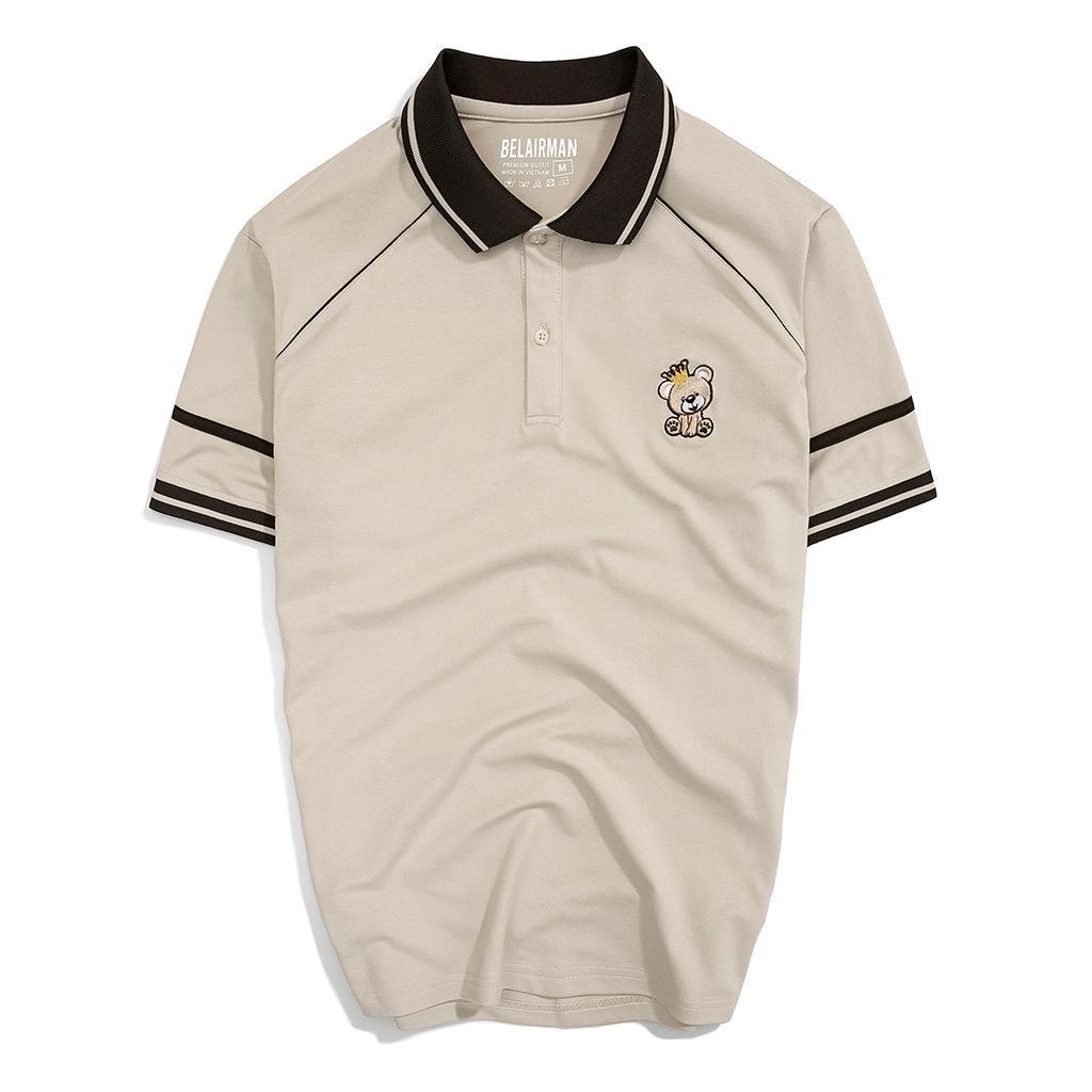 Áo Thun Polo Nam Có Cổ Vải Cá Sấu FROM rộng Cao Cấp Sang Trọng phối chỉ gấu túi gsr 01