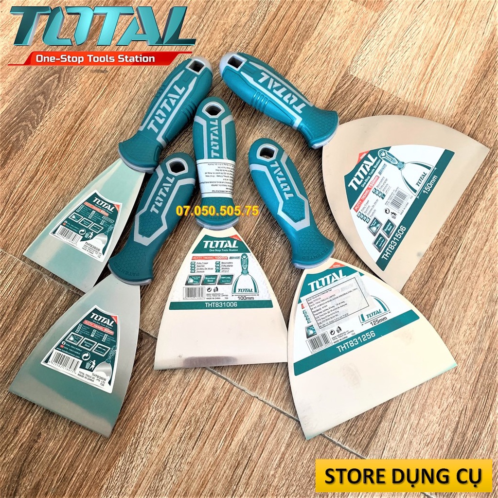 Bay sủi sơn cán nhựa Total 60 - 150mm THT83606 THT83806 THT831006 THT831256 THT831506 Dao cạo sơn,  cạo sàn, cạo tường