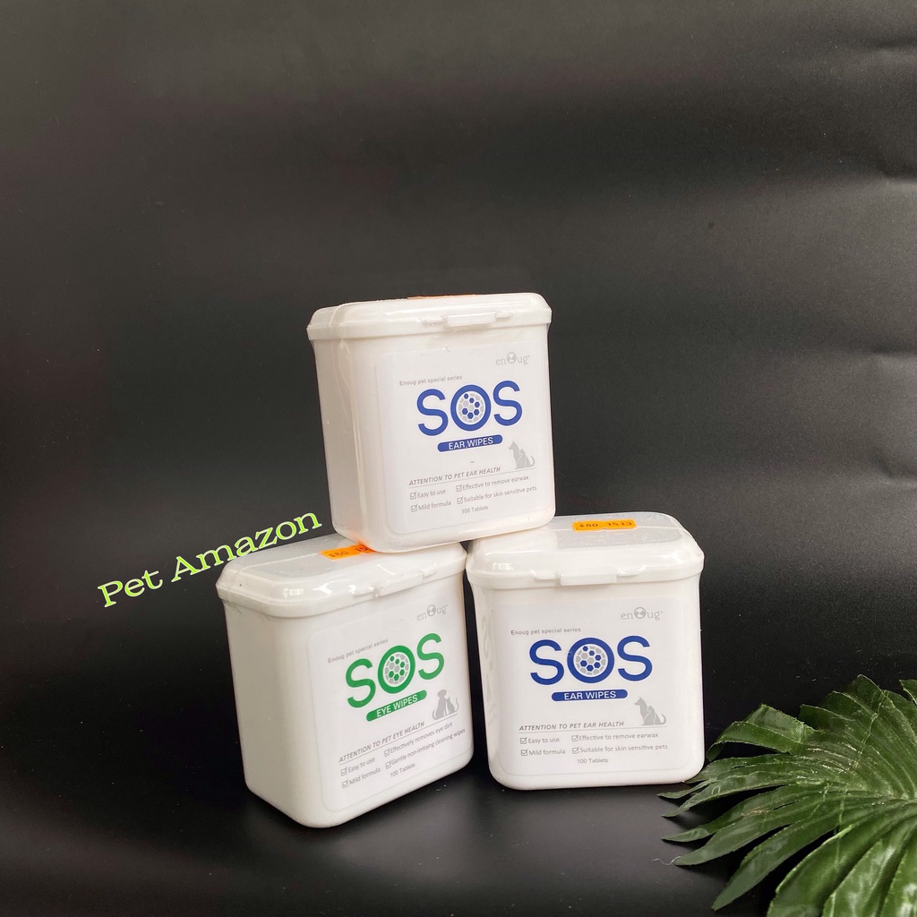 Khăn ướt lau chùi mắt và tai cho chó mèo SOS