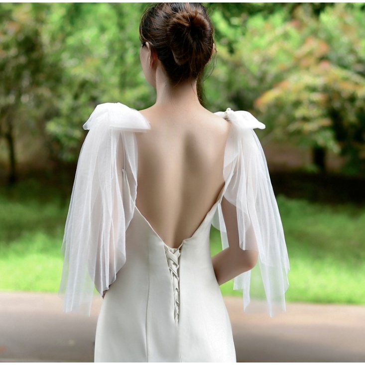 Một Cặp Tay Áo Rời Có Thể Tháo Rời Phối Nơ Nhiều Màu Sắc Đa Dạng Cho Váy Cưới