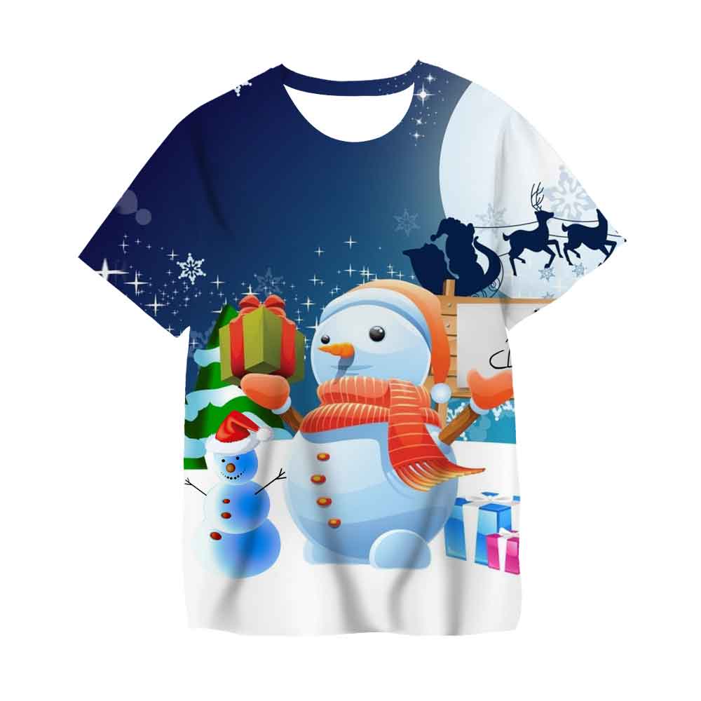 Áo Thun In Hình Ông Già Noel Và Tuần Lộc Giáng Sinh Thời Trang Cho Bé