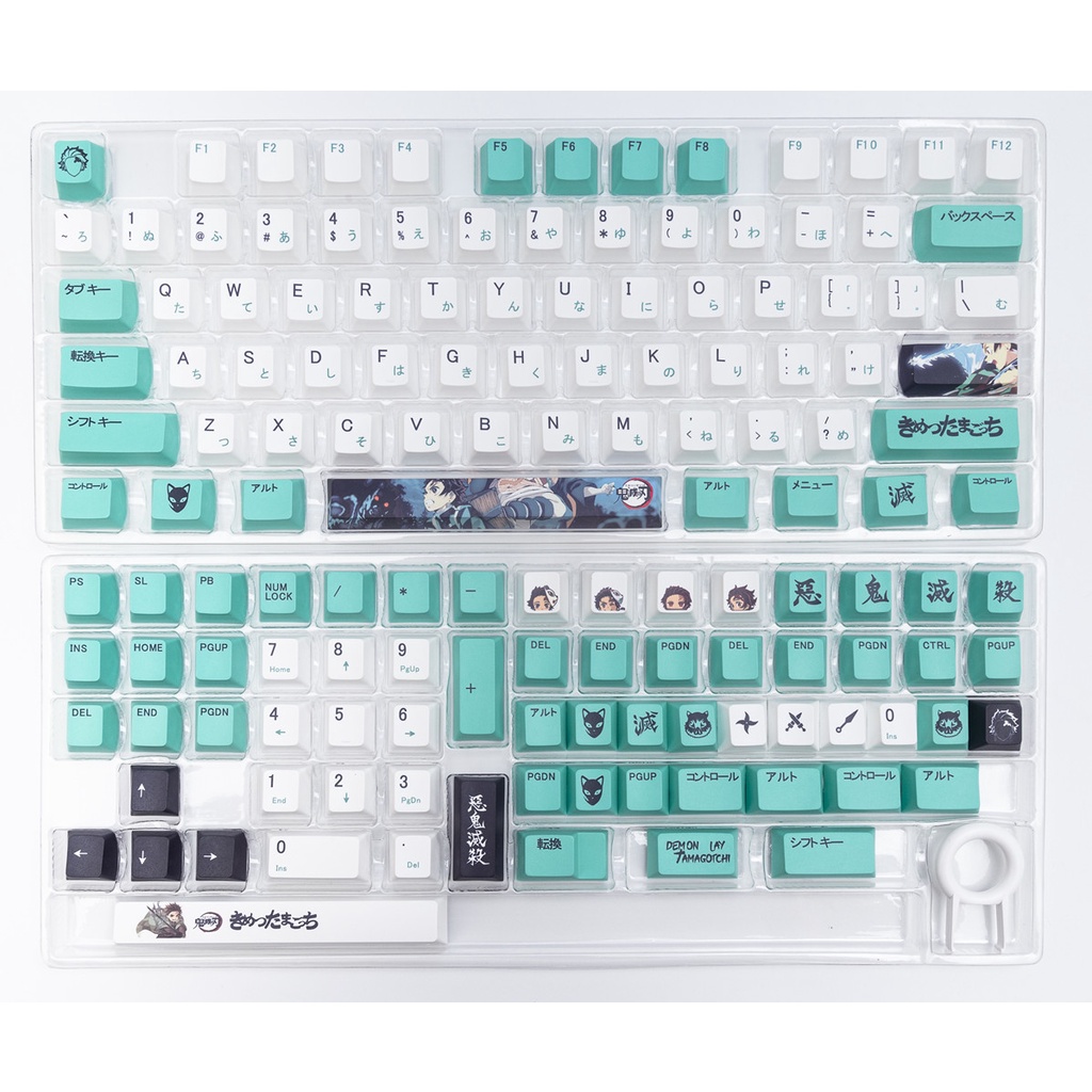 141 Phím Kamado Tanjirou Keycaps Cherry Profile Demon Slayer Anime PBT Dye Phụ Bàn phím cơ học Keycap