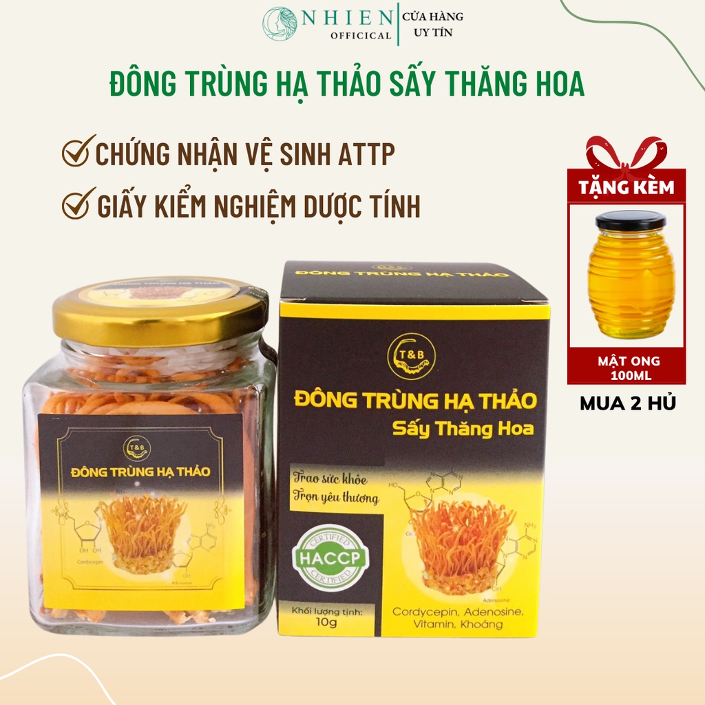 Đông trùng hạ thảo sấy thăng hoa loại cao cấp, nấm mập dài, không gãy vụn, có bảo hành
