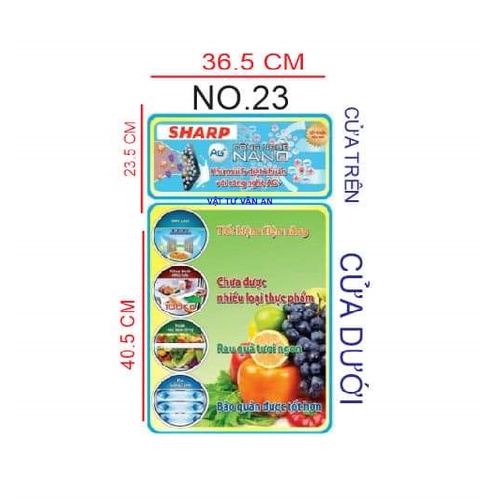 TEM DECAN DÁN TỦ LẠNH  - Các hãng Panasonic Sanyo Aqua Toshiba Samsung Sharp Hitachi LG