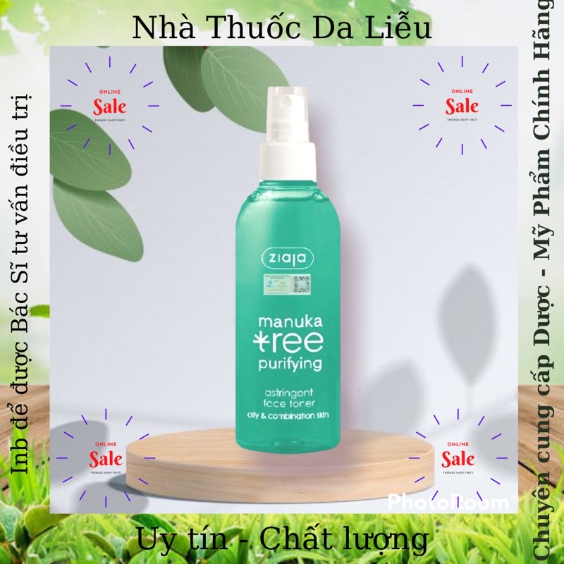 Toner Ziaja Manuka Tree Purifying Astringent Face 200ml, Xịt Toner Se Lỗ Chân Lông