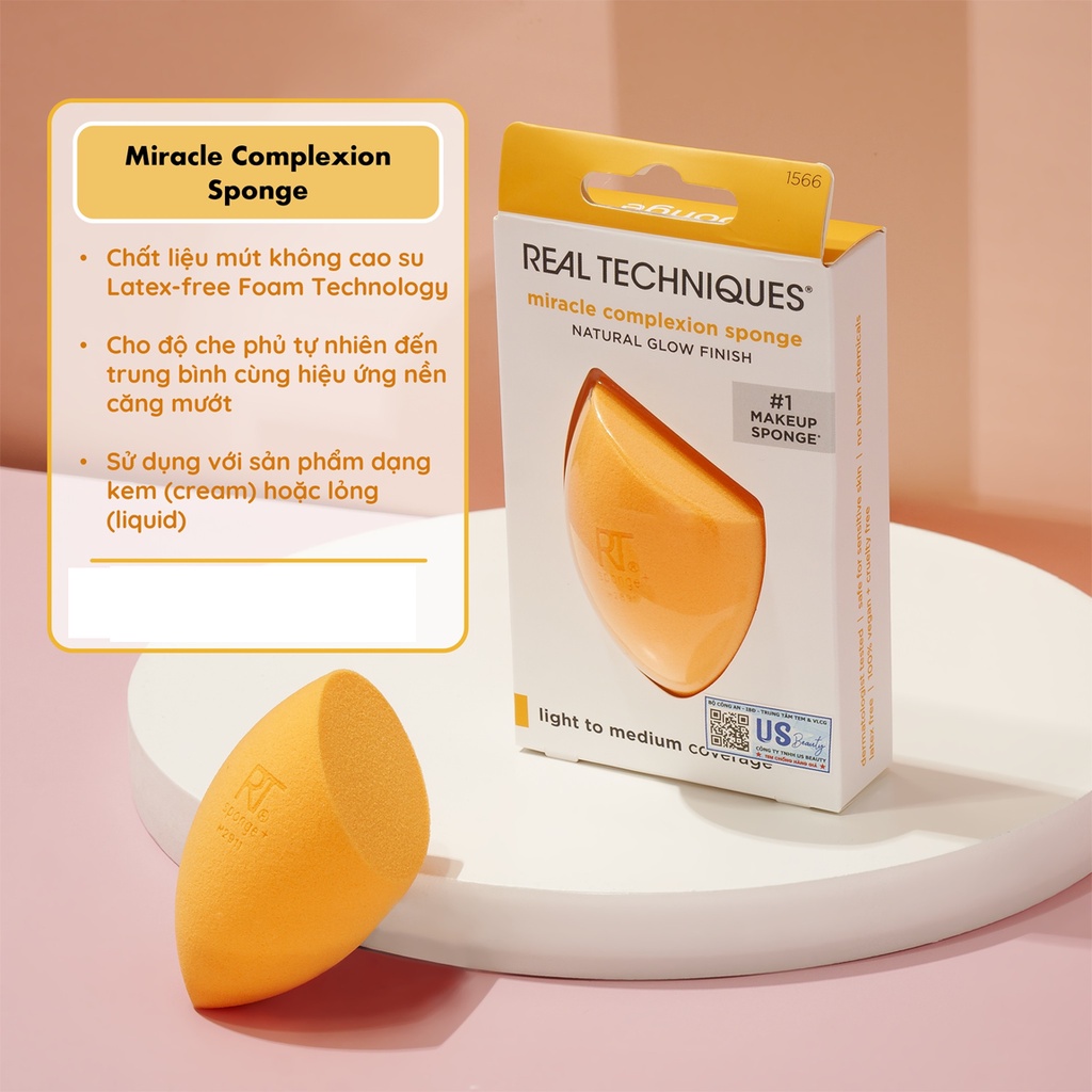 Mút Tán Nền cao cấp Real Techniques Miracle Complexion Sponge