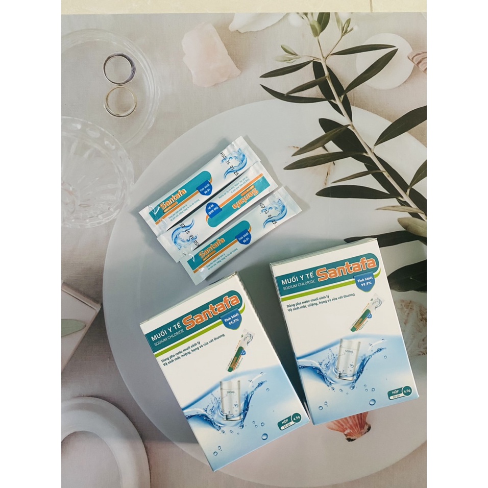 Gói Muối Y Tế Tự Pha Santafa Hộp 20 gói và 50 gói