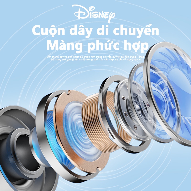 Tai nghe Disney LK-11 nhét tai không dây bluetooth 5.3 âm thanh nổi HD chống nước thời lượng pin siêu dài độ trễ thấp