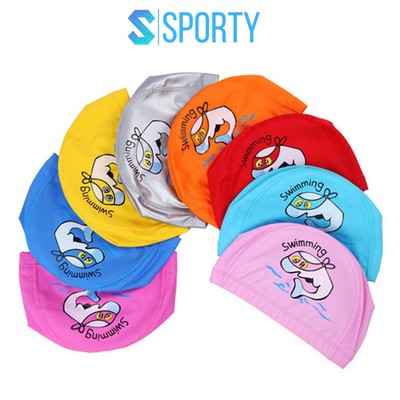 Mũ bơi vải PU trẻ em SPORTY 1179 chống nắng, bảo vệ tóc an toàn cho bé