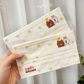 Khẩu trang hình gấu thỏ line dễ thương