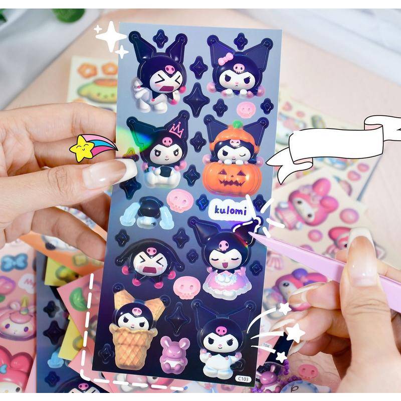 Miếng Dán Trang Trí Điện Thoại / Laptop / Vali / Sổ Tay Hình Cinnamoroll 3D DIY Sanrio mymelody