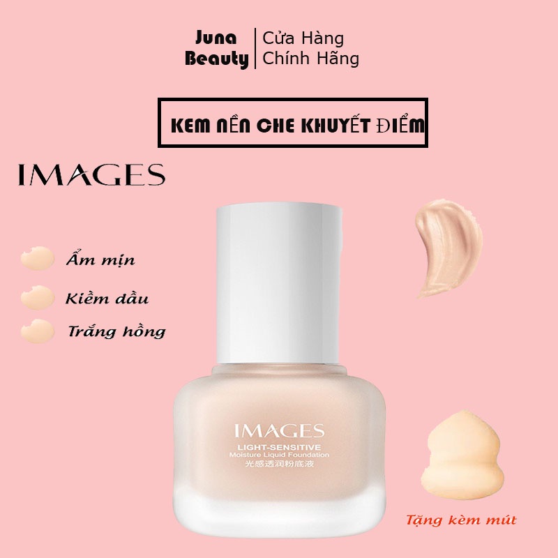 Kem Nền Images Light Che Khuyết Điểm Kiểm Soát Dầu+ kèm Mút Tán