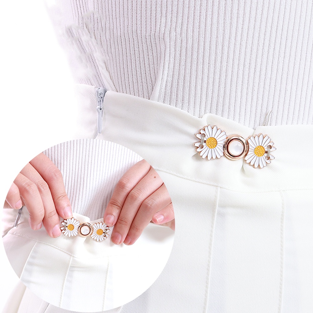 Dây Thắt Lưng Quần Jean Cài Nút Điều Chỉnh Được Không Đường May Họa Tiết Hoa Cúc