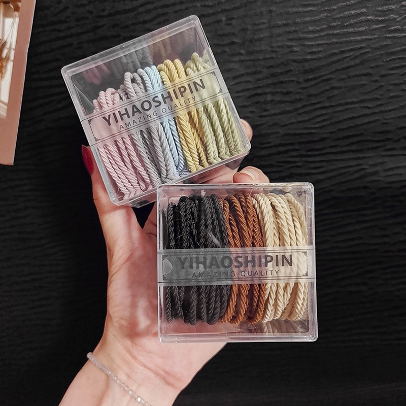 Set 50 Dây Buộc Tóc Cao Su Co Giãn Nhiều Màu Sắc