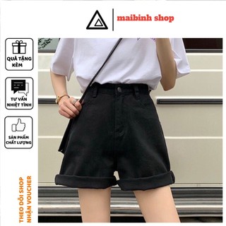 Quần Short Cạp Cao Ống Rộng Sắn Gấu Phong Cách_C20