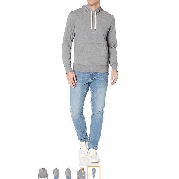 Áo nỉ hoodie nam Amazon essential - Màu ghi