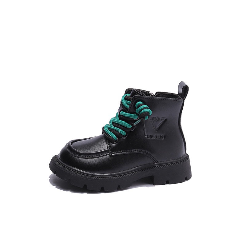 Giày Bốt Da PU Cổ Cao Đến Mắt Cá Chân Thời Trang Xuân Thu 2022 Cho Bé Trai Và Bé Gái