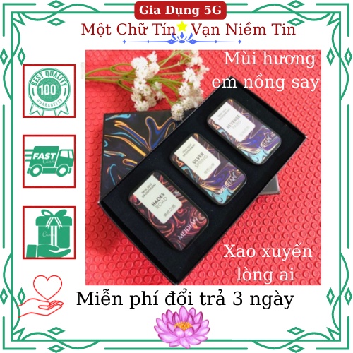 Nước hoa khô nam nữ combo 3 mùi chính hãng dạng sáp Median lưu hương 12 tiếng ngọt nhẹ.