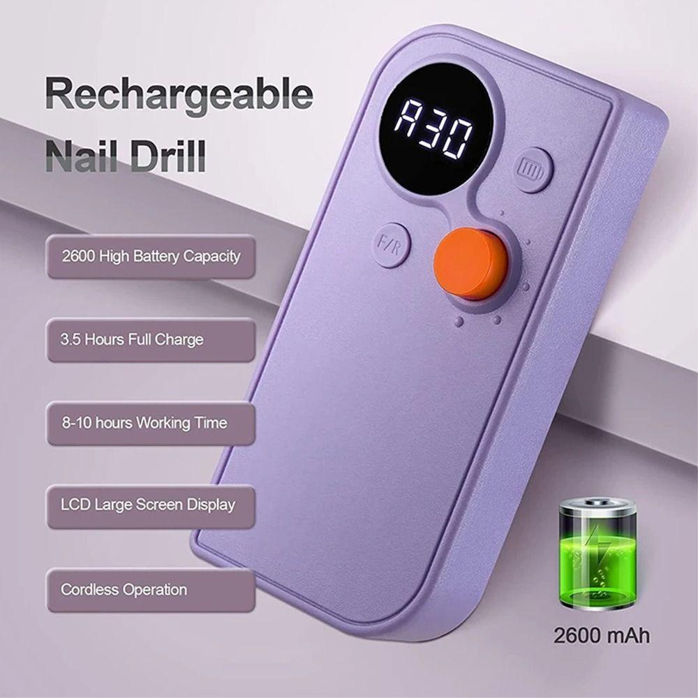 Máy Khoan Móng Tay 30000RPM Chuyên Dụng|Máy Tẩy Sơn Móng Tay Bằng Điện Có Thể Sạc Lại