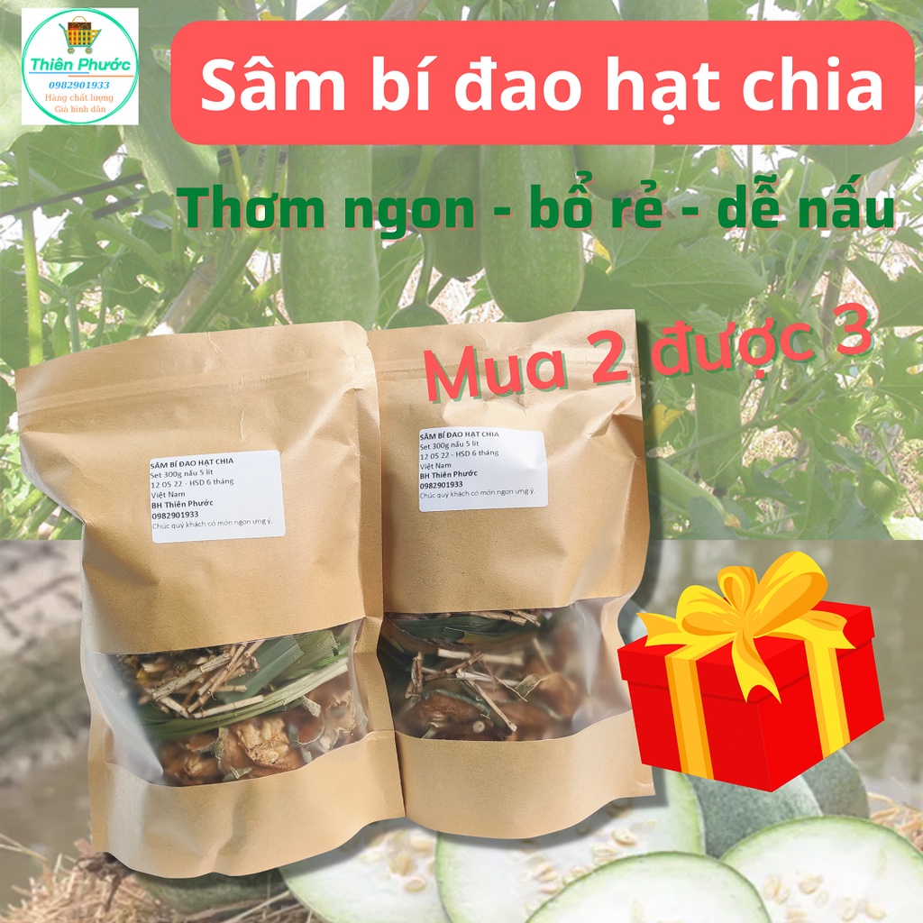 Sâm bí đao hạt chia Thiên Phước nấu 6 lít - mua 2 set tặng 1 set chè dưỡng nhan