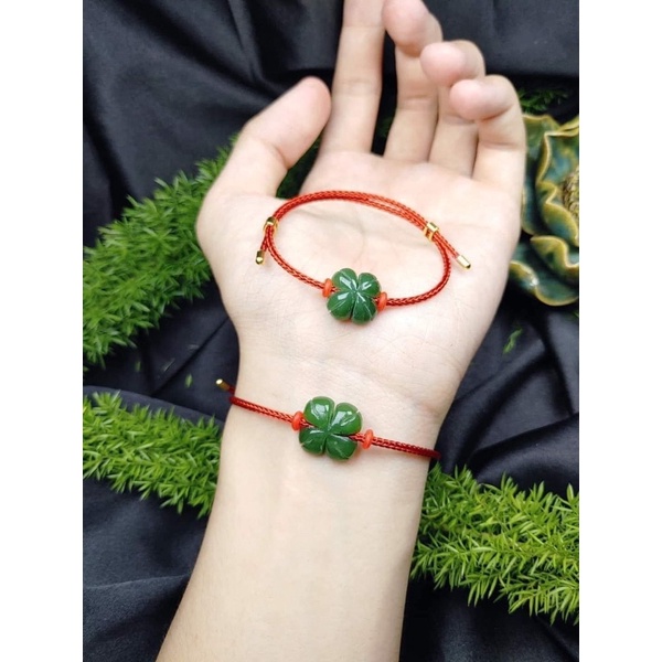 vòng dây cap cỏ 4 lá đá ngọcbich thiên nhiên
