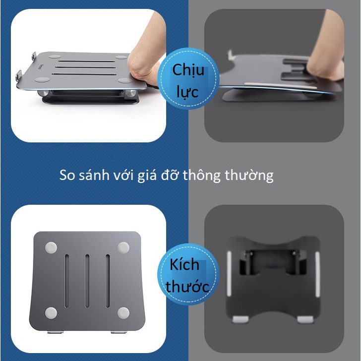 Giá đỡ laptop stand nhôm nguyên khối  D2 D3 điều chỉnh độ cao cho máy tính xách tay và macbook D2 D3