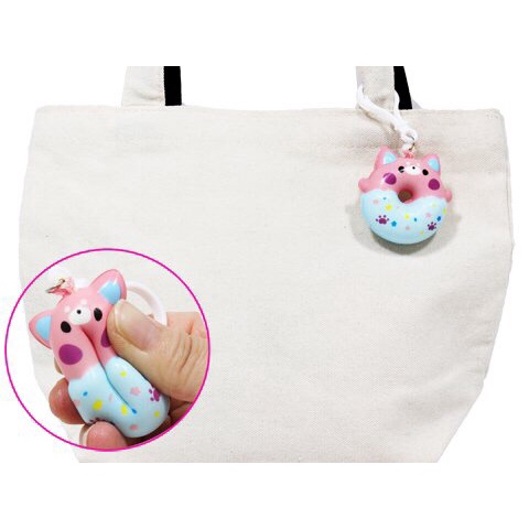 Squishy bánh DONUT mini kèm móc khoá  🌭