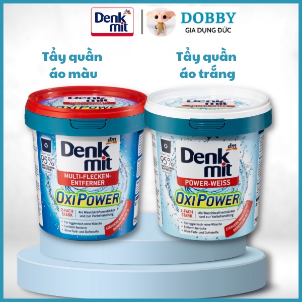 Bột giặt tẩy trắng quần áo Denkmit Oxi Power 750gr tẩy mạnh vết ố bẩn cứng đầu - Dobby