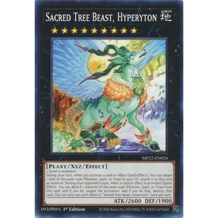 Thẻ bài yugioh sacred tree beast, hyperyton - mp22-en026 - common 1st edition