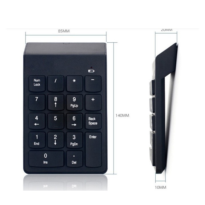 Bàn phím số rời không dây cổng USB cho Laptop Máy tính Numpad Wireless 2.4 Bàn Phím Phụ cho kế toán K07 DALOI