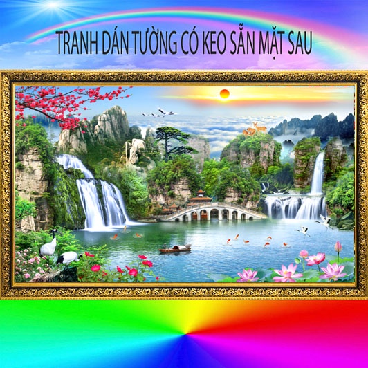 Tranh dán tường có keo sẵn mặt sau