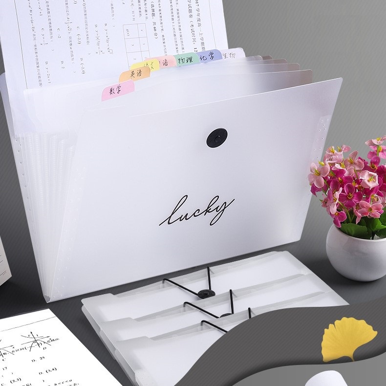 [Túi Lucky] Túi đựng tài liệu A4, bìa kẹp tài liệu A4 nhiều ngăn bìa đựng tài liệu nhiều ngăn tiện lợi