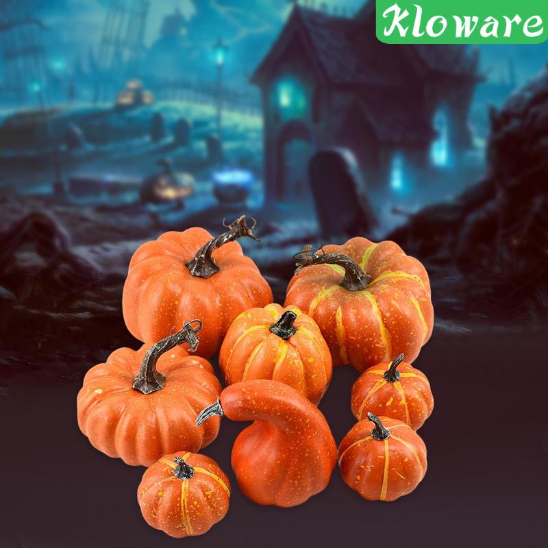 Set 8 Bí Ngô Nhân Tạo Trang Trí Halloween
