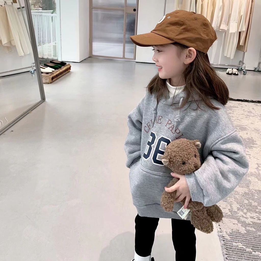 ❤Áo Hoodie Lót Lông Cừu Dày Dặn Tay Dài Thời Trang Xuân Thu 2022 Cho Bé Gái