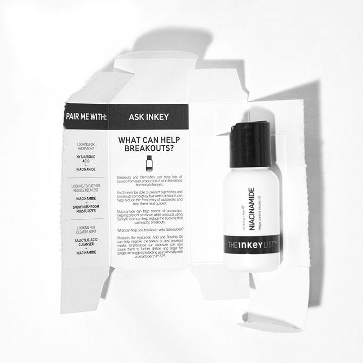 Serum the inkey list niacinamide, tinh chất giảm mụn mờ sẹo sáng da dành cho da kiềm dầu da khô da nhạy cảm