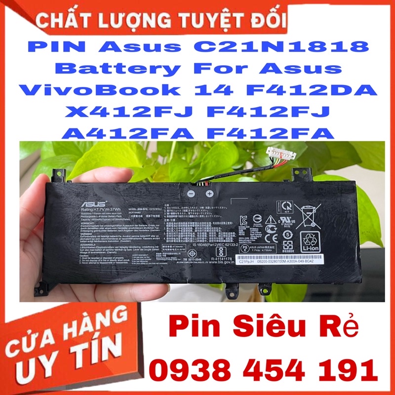 PIN Asus C21N1818 Battery For Asus VivoBook 14 F412DA X412FJ F412FJ A412FA F412FA