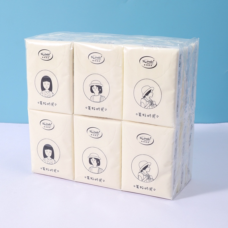 Khăn giấy khô 3 lớp dạng mini bỏ túi hình bé gái, bé trai Mua Tất