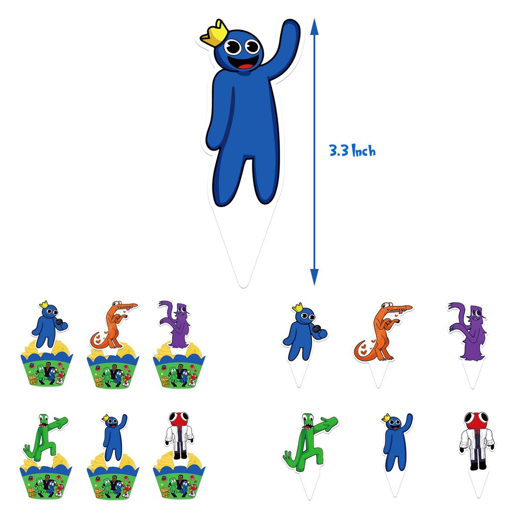 suit Roblox Rainbow Friends Theme Party Decoration Supplies Banner Cake Topper Balloons Kids Birthday