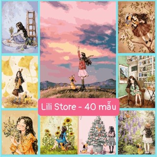 [SẴN] Tranh sơn dầu số hóa DIY khổ 40x50cm khung căng sẵn FOREST GIRLS