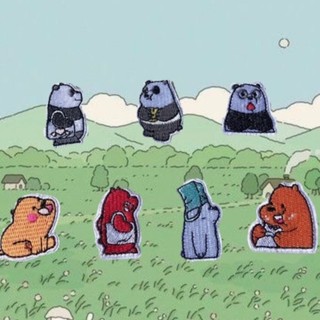 Zanmo sticker ủi thêu - miếng vá thêu ủi quần áo ba chú gấu we bare bear