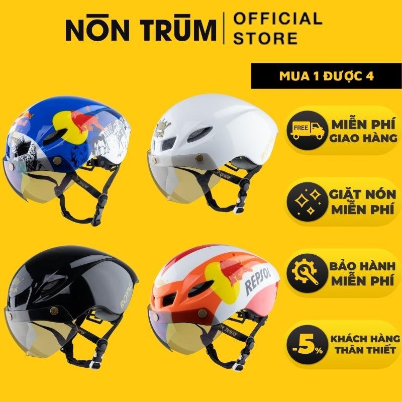 Nón bảo hiểm thể thao xe đạp Royal MD16 có kính đuôi nhọn, nhẹ thoáng khí