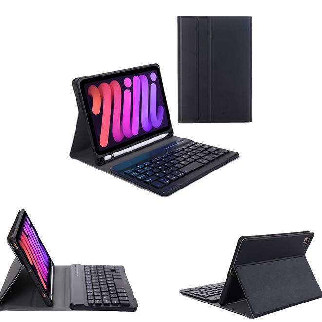 Bao Da Máy Tính Bảng Có Bàn Phím Bluetooth 3.0 Không Dây Và Ngăn Đựng Bút Cho iPad Mini 6 2021 8.3 inch Mini 6 2021 8.3 inch