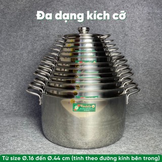 Nồi 2 quai cọng kèm nắp inox 304 size nhỏ