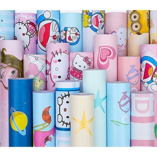 Giấy dán tường trẻ em 3D khổ rộng 45cm có sẵn keo mẫu trẻ em